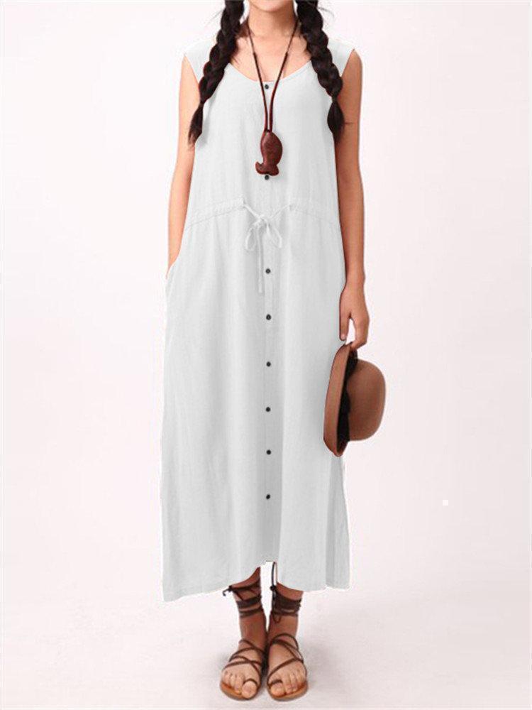 Summer Sleeveless Cocktail Beach Loose Dress