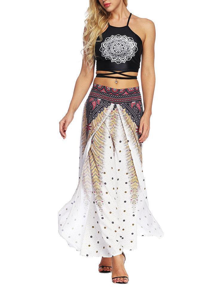 Bohemian Wide Leg Yoga Inregular Pants