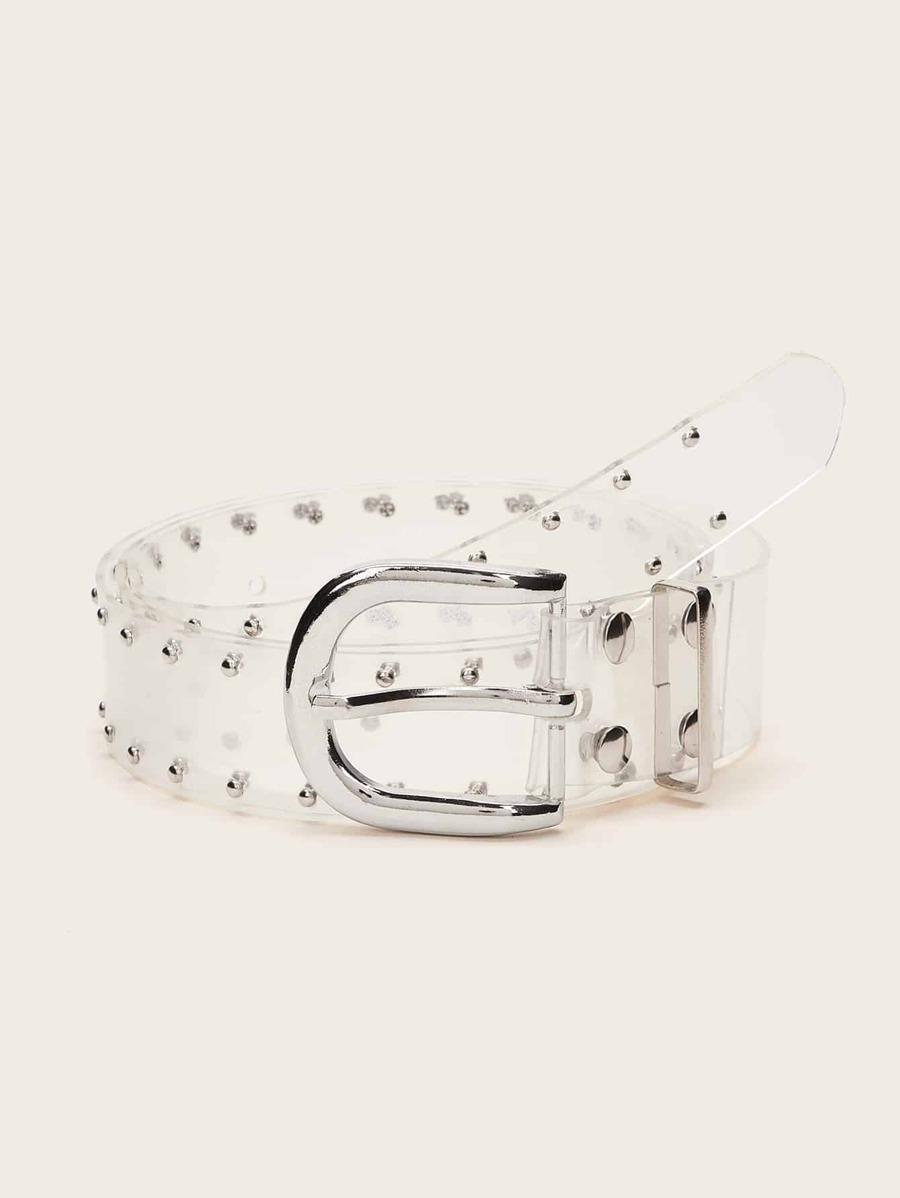 Rivet Decor Transparent Belt