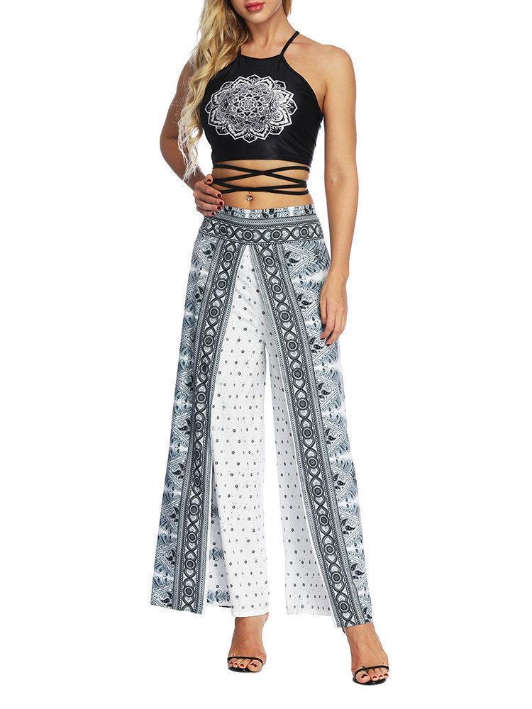 Boho Wide Leg Yoga Inregular Pants